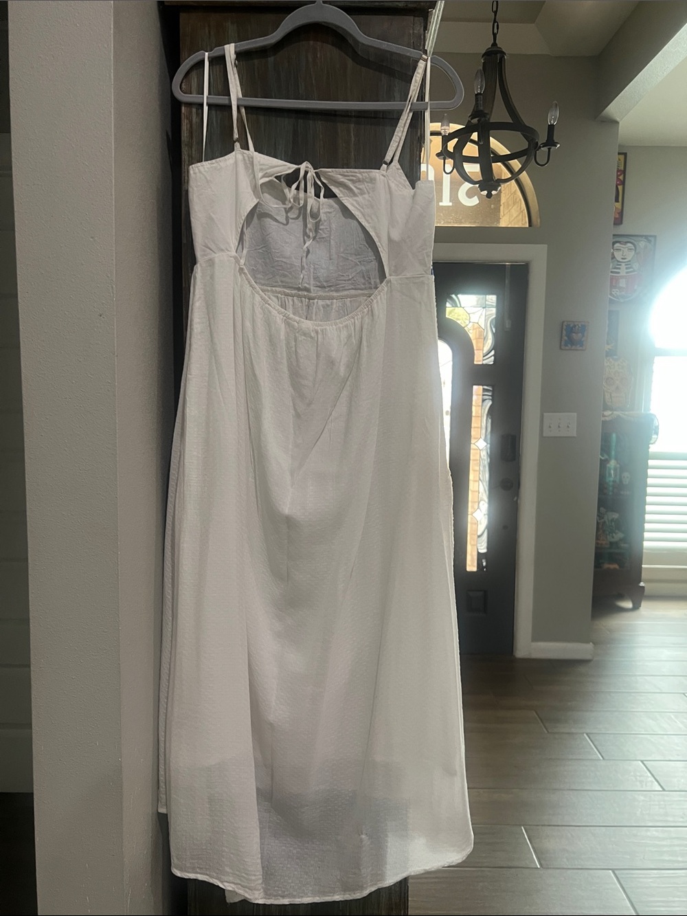 Roxy White Maxi Dress with Blue Embroidery - Picture 5 of 5